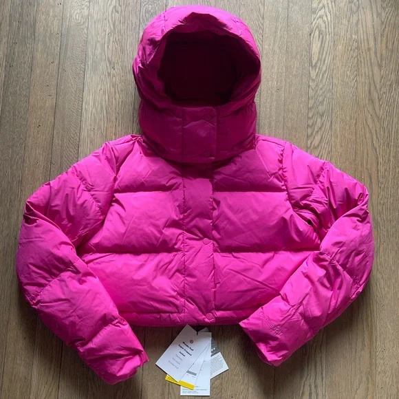 Cropped Puffer Pink Puffer Coat With Hood Lululemon Athletica